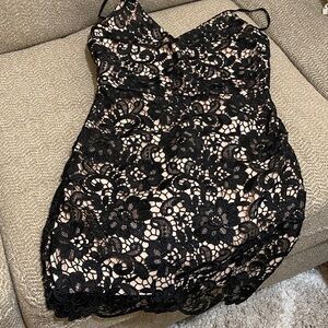 Express Black Floral Lace Dress